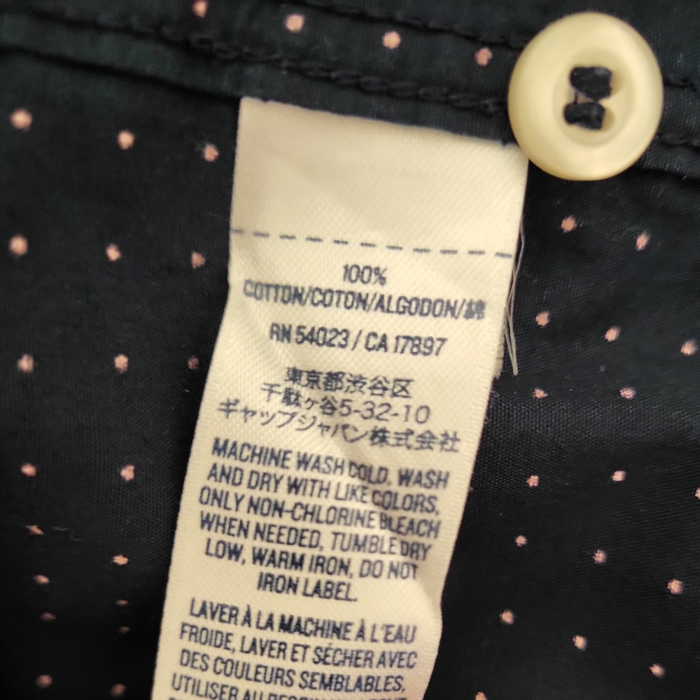 Old Navy Classic Navy Blue Polka Dot Men's Shirt - Picture 8 of 8